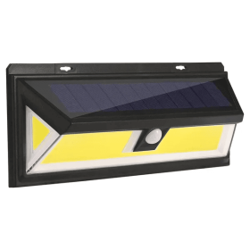 Solar Lights 180 LEDs Solar Wall Light Outdoor Motion Sensor Lamp IP65 Waterproof 120 Degree Sensing 270 Degree Wide Lighting Angle (Color: Black)