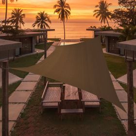 Artpuch Custom Size Brown Sun Shade Sail Triangle Canopy 185 GSM Durable Fabric UV Block Awning for Outdoor Patio Garden Backyard (Customized Ava (Color: Brown, size: 14'x17')