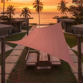 Artpuch Custom Size Rust Red Sun Shade Sail Triangle Canopy 185 GSM Durable Fabric UV Block Awning for Outdoor Patio Garden Backyard (Customized (Color: Rust Red, size: 13'X24')